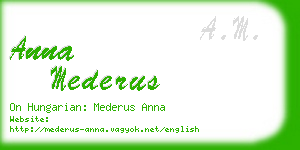 anna mederus business card